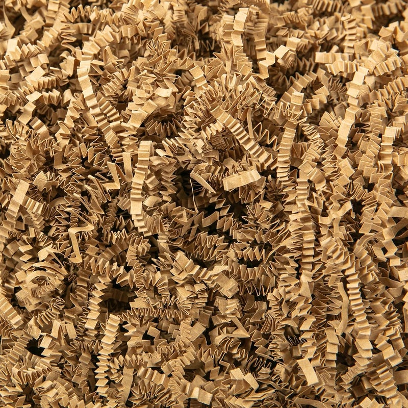 Mefleet 2 LB Crinkle Cut Paper Shred Filler Brown Crinkle Shredded Paper for Gift Box - Gift Basket Bag Filler - Kraft Grass Cushion Stuffing for Christmas Holiday Packaging Wrapping - Image 1